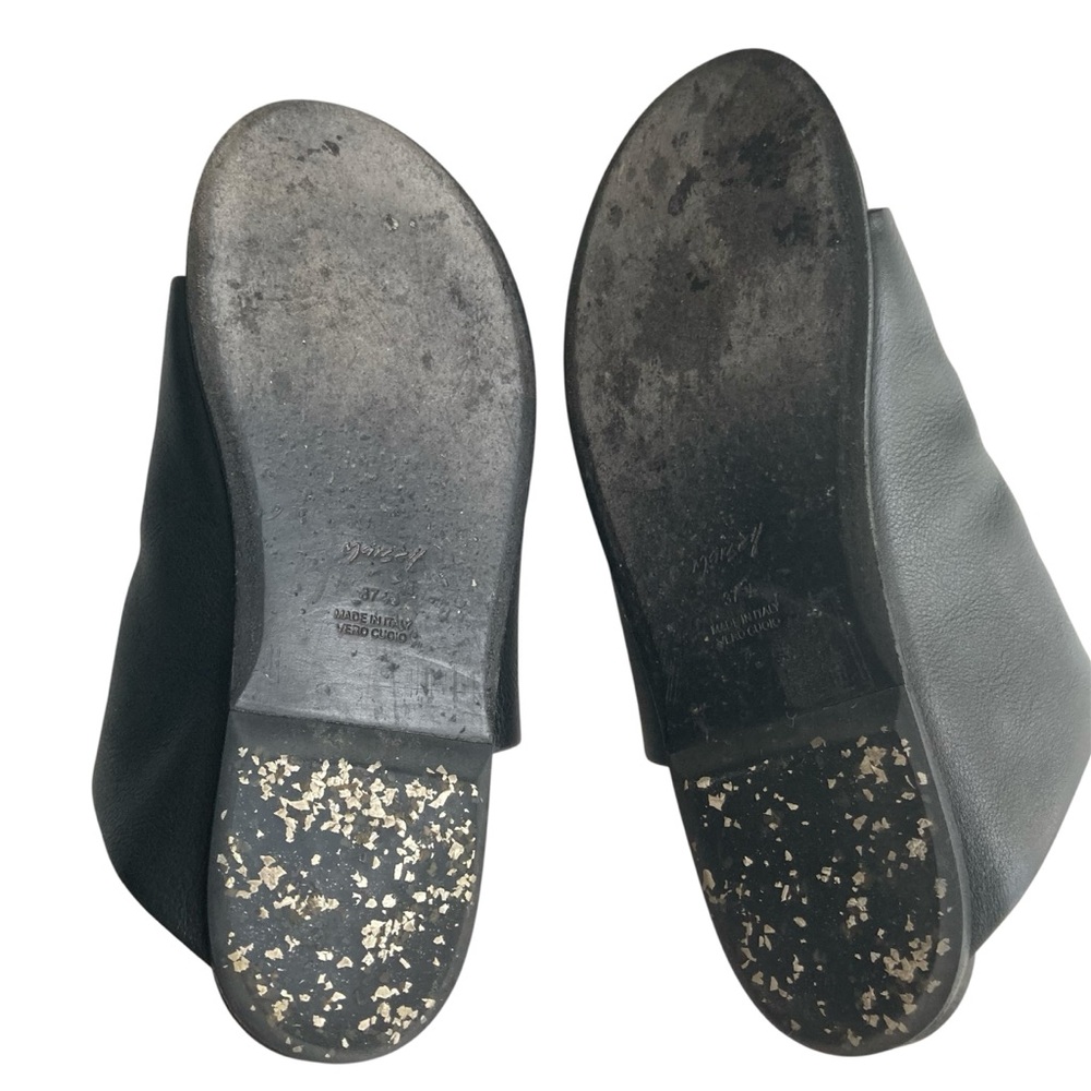 MARSELL | Black Flat Slide ‘Arsella’ Leather Thong Sandals Size 37.5 Italy - Picture 8 of 11